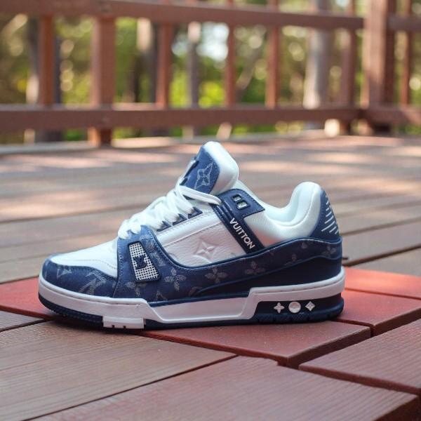 LV Trainer Monogram Denim White Blue